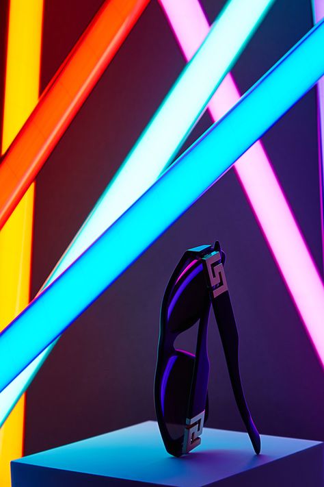 Versace Neon Product Photography, Futuristic Photoshoot, Popeye Magazine, Portrait Photography Men, Beauty Images, Neon Glow, Still Life Art, Street Photo, Commercial Photography