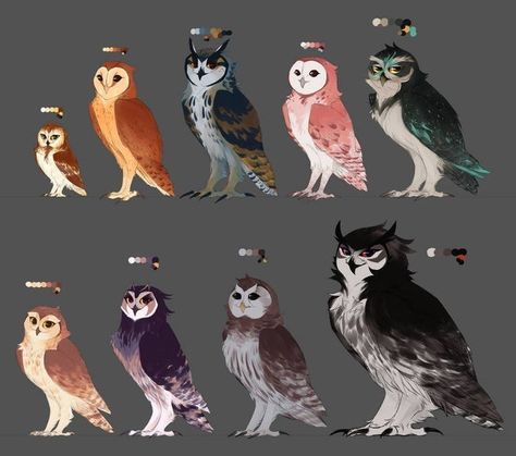 Owl Oc, Mythical Animal, Cute Fantasy Creatures, Creature Drawings, Fantasy Creatures Art, Mythical Creatures Art, Creature Concept Art, Animal Sketches, Creature Concept