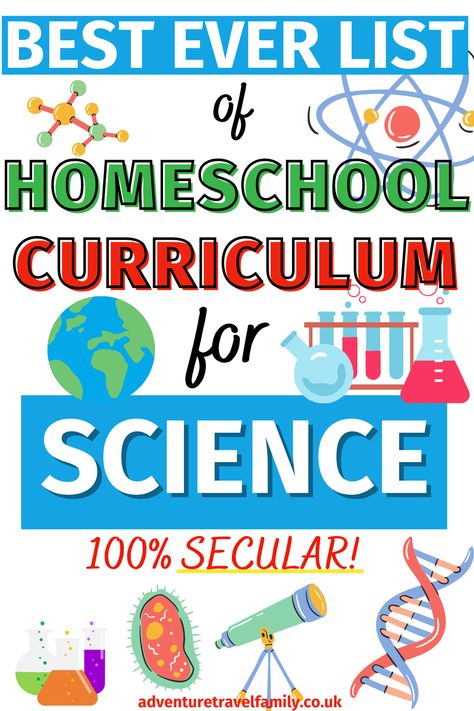 This brilliant list of secular homeschool science curriculum is the perfect resource for home educating families. With engaging and living books, online classes and complete curriculum packages, your child (everyone from kindergarten to 12th grade) will be excellently equipped to discover and explore scientific principles. #sciencecurriculum #homeschoolsciencecurriculum #secularcurriculum Physics For Beginners, Secular Homeschool Curriculum, Secular Homeschool, Homeschool Science Curriculum, Stem Resources, Science Learning, Amazing Books, Science Journal, High School Science