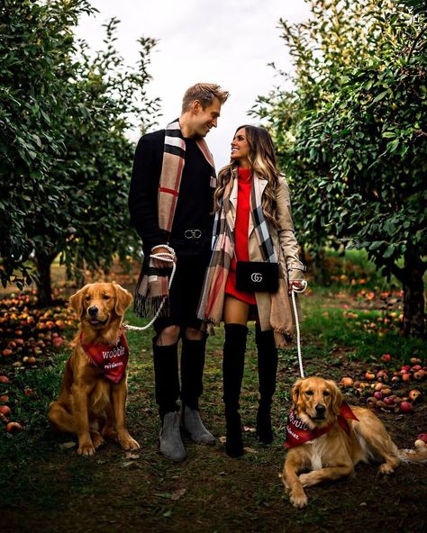 fashion blogger mia mia mine cute fall family photos at the apple orchard with her golden retrievers. for cute couple outfits, wear matching burberry scarves. #fallphotos #falloutfits #style Chanel Combat Boots, Maria Vizuete, Mia Mia Mine, Wear A Scarf, Vinyl Leggings, Mia Mia, Burgundy Boots, How To Wear A Scarf, Christian Louboutin So Kate