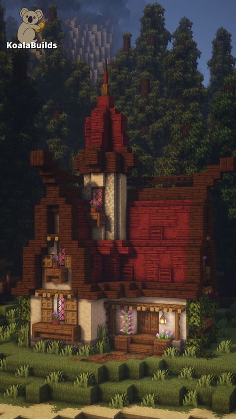 Medieval Fantasy House, Minecraft Cherry Blossom House, Minecraft Village Ideas, Pfp Minecraft, Cherry Blossom House, Minecraft Fantasy House, Minecraft Building Designs, Minecraft Pfp, Minecraft House Decor