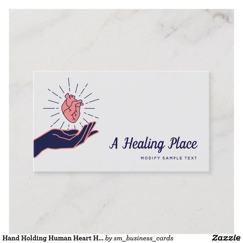 Hand Holding Human Heart Holistic Medicine Business Card Holding Human Heart, Hand Holding Human Heart, Cardiologist Logo, Cardiology Logo Design, Wellness Coach Visiting Card, Holistic Business Cards, Zazzle Business Cards, Massage Logo, The Human Heart