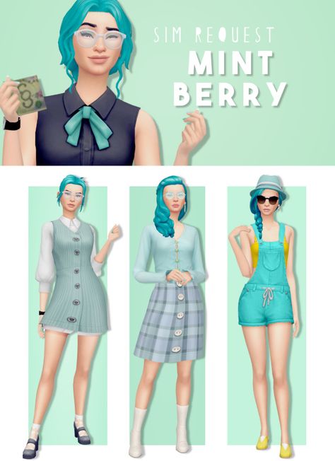 Sims 4 Vanilla Outfits, Mint Not So Berry Sims, Sims 4 Mint Clothes, Mint Generation Sims 4, Sims Not So Berry, Sims 4 Cc Mint Clothes, Not So Berry Challenge Sims 4 Mint, Not So Berry Mint Cc, Not So Berry Mint