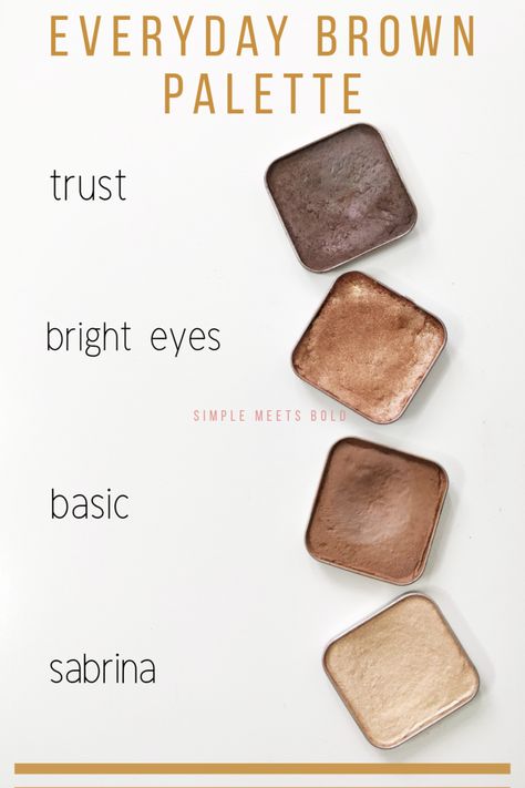 Eyeshadow Brown Eyes, Eyeshadow Simple, Maskara Beauty, Makeup Eyeshadow Brown Eyes, Brown Eyeshadow Palette, Everyday Eyeshadow, Maskcara Makeup, Eyeshadow Colors, Eyeshadow For Blue Eyes