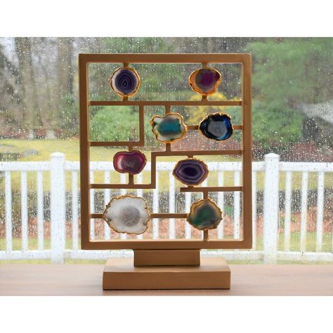 Handmade Jewelry Display, Agate Decor, Agate Slices, Globe Decor, Rock Decor, Stoneware Vase, Ceramic Jars, Agate Slice, Stone Houses