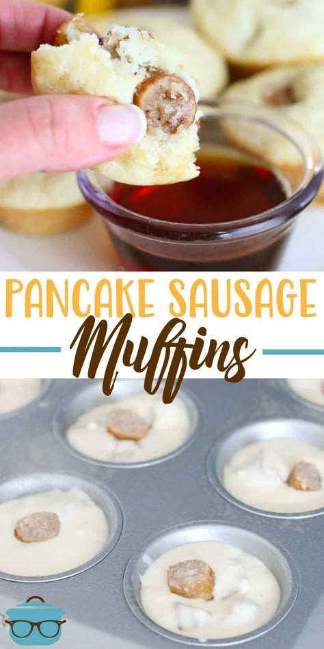 Pancake Sausage Muffins have just a small handful of ingredients, are easy to make, freeze well, and perfect for breakfast for on-the-go! #breakfast #pancakesausagemuffins Pancake Sausage Muffins, Pancake Sausage, Sausage Muffins, Easy Pancake, Pancake Muffins, Easy Breakfasts, Country Cook, The Country Cook, Savory Cakes