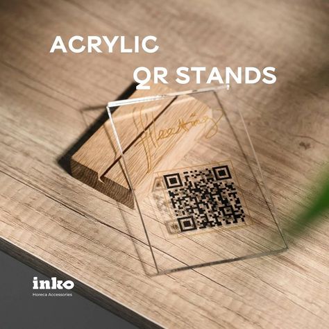 That’s why the QR menu is the optimal solution ✔️ Practically, convenient, minimalistically and stylish 👌🏻 We create different options – comfortable for your institution 🖌️ ▫️ Acrylic Transparent QR Code Menu Sign. Nothing superfluous. ▫️ QR Menu Sign on Acrylic Table. Laconic decision. ▫️ Acrylic QR Menu Display with Wooden Stand Qr Menu Design, Qr Code Display, Qr Code Design, Menu Display, Menu Sign, Event Table, Cafe Interior Design, Acrylic Table, Wooden Stand