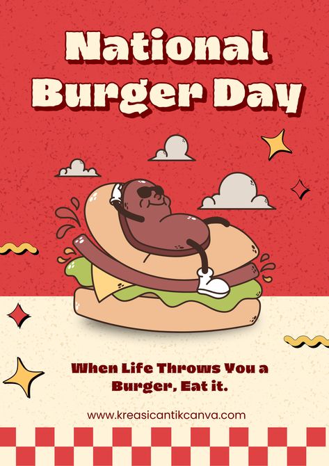 👉CLICK THE LINK TO EDIT!💻✨ 

Celebrate National Burger Day with our eye-catching Poster Design Template! Perfect for restaurants, cafes, and burger lovers, this template features vibrant colors and fun graphics. Easily customize with your own text and images using Canva's intuitive editing tools. Spread the joy of delicious burgers and attract customers with this stunning poster! #NationalBurgerDay #CanvaDesign #BurgerLovers #PosterTemplate

👣 Follow us too! 🌟 @kreasicantikcanva National Burger Day, Fun Graphics, Attract Customers, Delicious Burgers, Poster Designs, Yellow And Pink, Editing Tools, Canva Design, How To Attract Customers