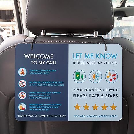 Amazon.com: NIVRANA Rideshare Car Sign 2-Pack — Better Customer Relations, Higher Ratings and More Tips with a Large Universal Sign, Accessory for Uber Drivers, for Lyft Drivers, Rideshare Drivers : Industrial & Scientific Driver Accessories, Lyft Driver, Uber Driver, Car Signs, Sign Dates, Taxi Driver, Money Today, Online Website, Good Communication