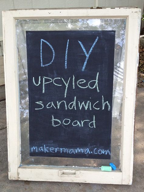 DIY Upcycled Sandwich Board Sign - Maker Mama Diy Sandwich Board, Chai Shop, Diy Sandwich, Sandwich Board Sign, Church Signage, Sandwich Sign, Sandwich Board Signs, Sandwich Boards, Log Ideas