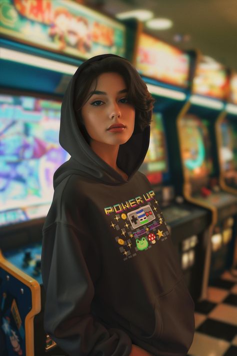 Power Up Retro Gaming Hoodie, Unisex Hoodie with Video Game Controller Design by VividVibesHorizon on Etsy Level Up Your Life, Gaming Hoodie, Controller Design, Retro Video, Retro Videos, Video Game Controller, Retro Video Games, Comfy Hoodies, Game Controller