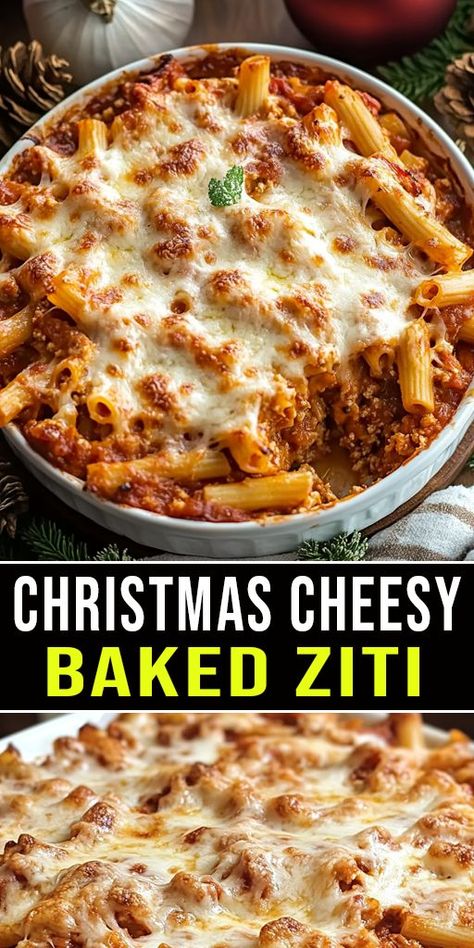 Christmas Baked Ziti, Pasta Dish For Christmas, Pasta Recipes For Christmas Dinner, Pasta Casseroles For A Crowd, Christmas Pasta Dinner, Christmas Eve Pasta Dishes, Baked Ziti Ricotta Cheese, Christmas Pasta Recipes, Ziti Pasta Recipes