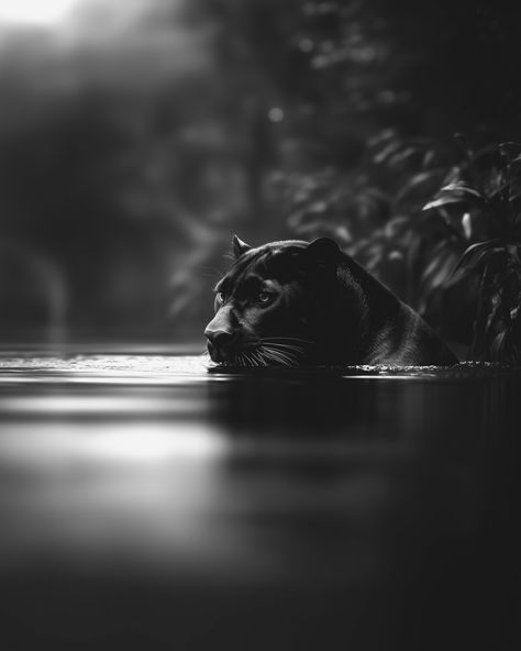 Deep within the dense jungles of Amacayacu National Park in Colombia, the elusive black panther roams in secrecy. The rich biodiversity and thick Amazonian vegetation make it the perfect sanctuary for these majestic creatures. Known for their striking melanism, black panthers blend seamlessly into the shadows, enhancing their mystery and allure. As top predators, they play a crucial role in maintaining the balance of the ecosystem in this unique and vital rainforest habitat. This generative ... Rainforest Habitat, Black Panthers, Animal World, The Shadows, Ecosystem, Black Panther, Habitat, Panther, National Parks