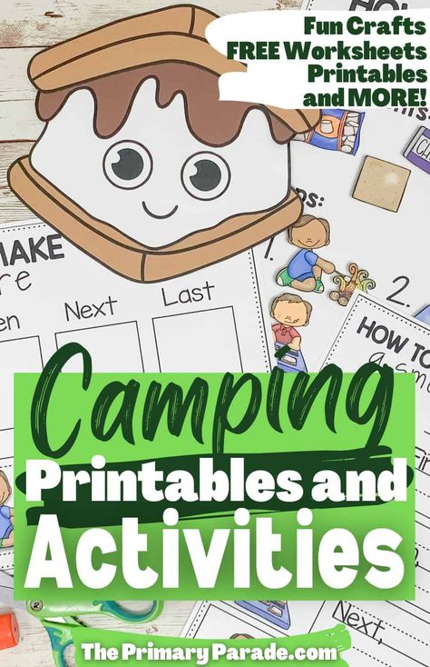 Camping Lesson Plans, Camping Theme Kindergarten, Camping Worksheets, Camping Crafts Preschool, June Themes, Camping Printables, Camping Preschool, Camping Theme Preschool, Worksheets For Preschoolers