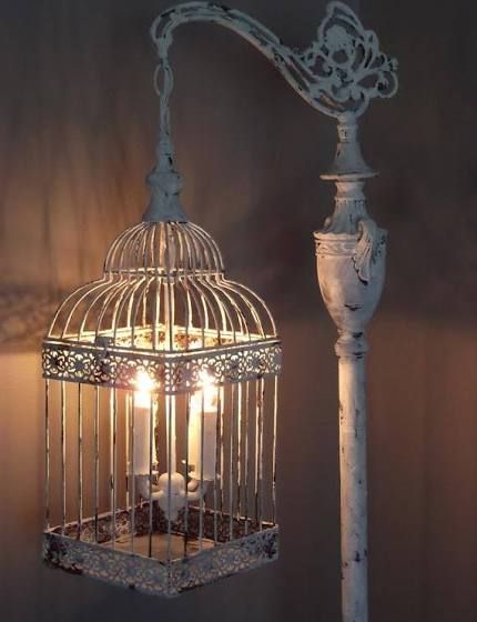 birdcage lamp Bird Cage Light, Birdcage Light, Nook Inspiration, Birdcage Lamp, Floor Lamp Vintage, Birdcage Chandelier, Shabby Chic Chandelier, Chic Chandelier, Office Decore