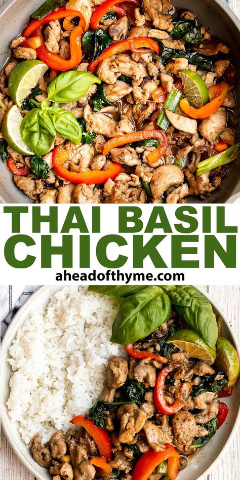 Thai Basil Recipes, Easy Chicken Stir Fry, Thai Basil Chicken, Better Than Takeout, Basil Recipes, Basil Chicken, Thai Basil, Thai Chicken, Fresh Chicken