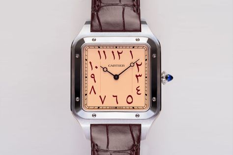 Arabic Watch, Cartier Santos Dumont, Luxury Lifestyle Couple, Arabic Numbers, Classy Watch, Dubai Style, Minimalist Watch, Cartier Santos, Cartier Watch