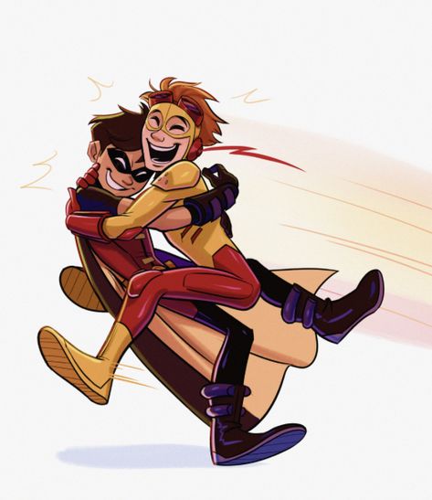 Wally West Fanart, Bird Flash, Superhero Humor, Young Justice Robin, Dc Couples, Wally West, Kid Flash, Harry Potter Artwork, Dc Comics Artwork