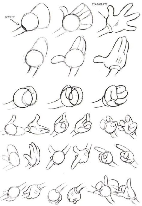 Preston Blair - Cartoon Animation Preston Blair, Cartoon Tutorial, رسم كاريكاتير, Cartoon Body, Drawing Cartoon Faces, Cartoon Style Drawing, Hand Gestures, Hand Drawing Reference, Animation Sketches