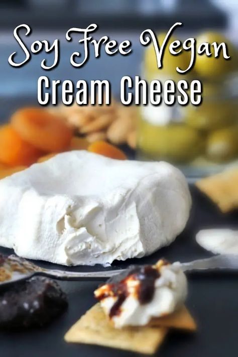 Vegan Cream Cheese @spabettie #vegan #soyfree #glutenfree #cheese Vegan Cream Cheese Recipe, Dairy Free Cream Cheese, Vegan Cheese Recipes, Soy Free Vegan, Soy Free Recipes, Vegan Cream, Dairy Free Cheese, Vegan Sauces, Vegan Cream Cheese