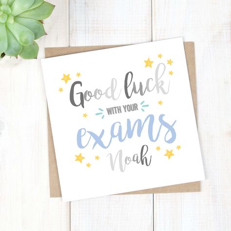 Good Luck For Exams, Good Luck Wishes, Good Luck Cards, Good Luck, Card Design, Cards Handmade, Unique Gifts, Birthday Cards, Greeting Cards