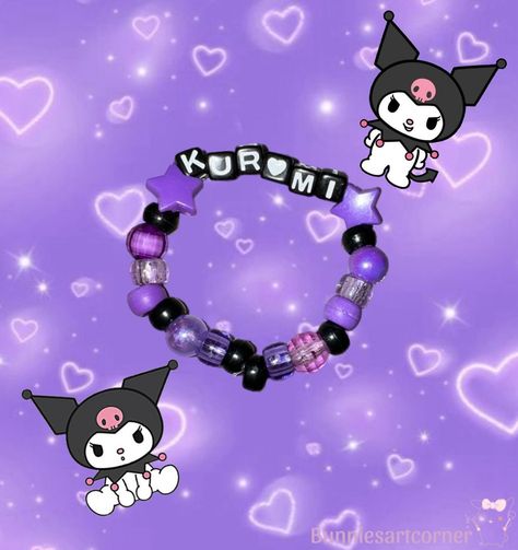 Kuromi Kandi, Kuromi Bracelet, Kawaii Kuromi, Diy Kandi Bracelets, Diy Kandi, Kandi Ideas, Kandi Bracelets, Lose My Mind, Cute Kawaii