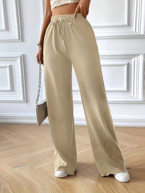 Full Size Drawstring Pocketed Wide Leg Pants 💖 ❤️ - - #Blackpants #Bootcutjeans #Bottoms #Cargopants #Dresspants #Highwaistedpants #Pants #ShipFromOverseas #Skinnyjeans #Widelegpants #Women'spants #Workpants #Y@R Liquid Leggings, Blue Zones, Solid Leggings, Pantalon Large, Casual Trousers, Pocket Dress, Skirts With Pockets, Custom Dresses, Trouser Pants