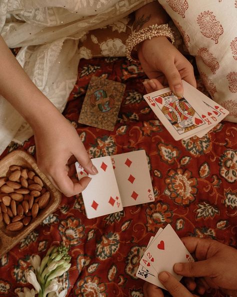 Cosy and extra beautiful card party inspo ft @raamae_life quilts 🃏🎴🤍 Dahlia Blockprinted Quilt with Cushions and Pillows card party inspo, diwali sale, festive sale, festive shopping, home decor, diwali decor, diwali shopping, diwali home, diwali gifting for home, first diwali, festive season Desi Party, Diwali Aesthetic, Diwali Shopping, Home Decor Diwali, Diwali Cards, Themed Dinner, Diwali Party, Diwali Decor, Card Party