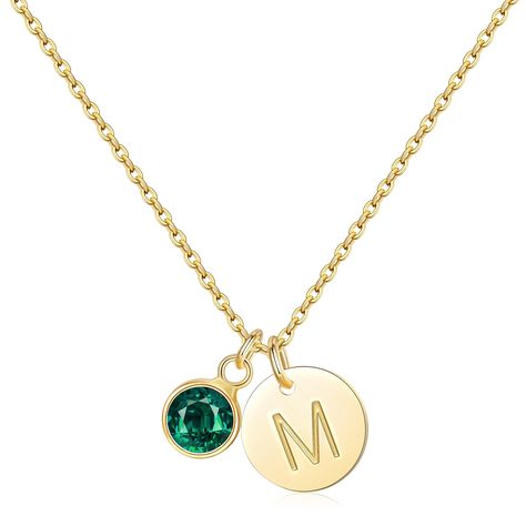 PRICES MAY VARY. DAINTY BIRTHSTONE NECKLACE:Look no further than our Minimalist Birthstone Letter Necklace! This womens gold necklace combined with birthstone charm and capital letter pendant, making it the perfect personalized piece for any fashion-forward women. And with its dainty design, it's easy enough to layer with your other favorite necklaces! 14K GOLD PLATED NECKLACE:Our Gold Initial Necklace Plated with 14K Gold,A Better Color Retention Effect,Which Make It Non Tarnish and No Fade.Mad Gold Birthstone Necklace, Initial Birthstone Necklace, Necklace For Women Gold, Gold Initial Necklace, Pendant Making, Initial Necklace Gold, Jewelry Birthday, Cz Pendant, Gold Necklace Women