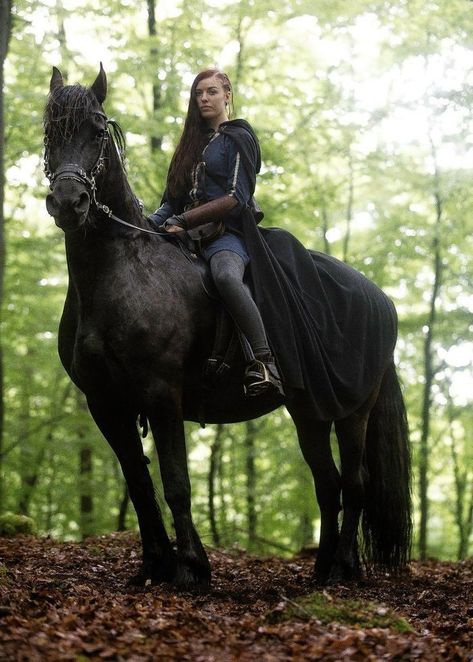 Medieval Girl, Mounted Archery, Medieval Horse, Friesian Horses, Horse Riding Clothes, Fantasy Horses, Fairytale Photography, Viking Woman, Female Knight