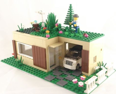 Mini Lego House, Diy Lego Building Ideas, Easy Lego House, Lego Home, Lego House Ideas, Lego Furniture, Lego Challenge, Lego Diy, Lego Custom Minifigures