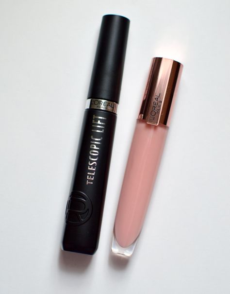 L'Oréal Telescopic Lift Mascara & Plumping Lip Gloss https://inspirationshaveinone.blogspot.com/2023/05/loreal-telescopic-lift-mascara-plumping-gloss.html #bbloggers #lipgloss #plumping #mascara #telescopic #loreal #makeupreview #beautypost Telescopic Loreal, Telescopic Lift Mascara, Loreal Telescopic, Mascara Telescopic, Lip Gloss Review, Gold Caps, Plumping Lip Gloss, Natural Shades, Sweet Scents