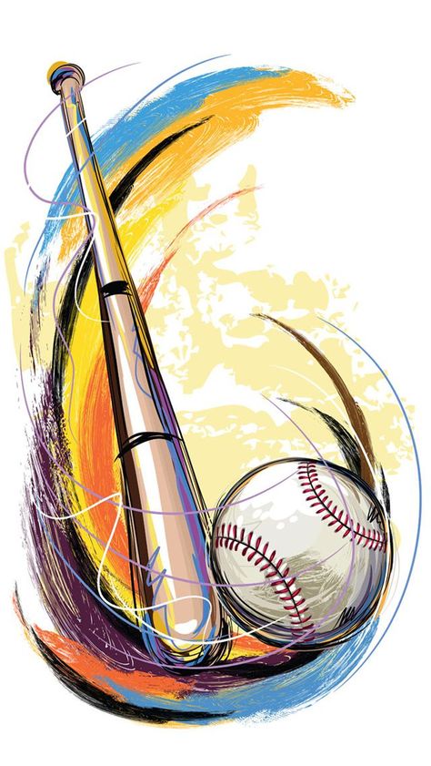 Baseball Drawings, Baseball Painting, Bat And Ball, Baseball Wallpaper, Baseball Wall Art, Sports Painting, Baseball Wall, Iptv Subscription, Baseball Pictures