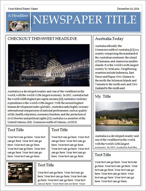 Free Newspaper Template For Word-you can make your own newspaper Student Newspaper Template, Newspaper Club Ideas, Newspaper Projects For School, School Newspaper Ideas, English Newspaper Articles, Newspaper Article Template, Dowry System, Newspaper Club, Paper Template Free