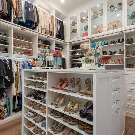 Master Closet - Beach Style - Closet - Charleston - by Coastal Signature Homes | Houzz Beach Side House, Shelf Closet, House Closet, Island Theme, Closet Remodel, Beach Side, Shoe Shelf, Closet Shelves, Coastal Beaches