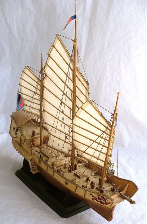 The Great Canadian Model Builders Web Page!: Chinese Junk Red Dragon Chinese Junk Boats, Junk Ship, Chinese Boat, Junk Boat, Wooden Model Boats, Navi A Vela, Scale Model Ships, Model Ship Building, Wooden Ship Models