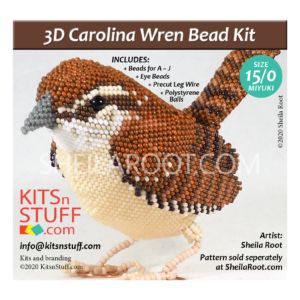 KitsnStuff.com – Page 2 – Let’s Get Crafty! Beaded Birds, Carolina Wren, Beaded Bird, Beaded Animals, Bead Kits, Bird Patterns, Little Birds, Wren, Pattern Download