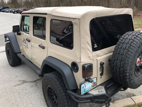 Until recently, you really had almost no choice when it came to the color of your Jeep's soft top. It's black. Or some version of tan or gray. Maybe blue if you had an older CJ. That's it. When the JK was first introduced, you could only get a black hard top too. Those were dark times for anyone who likes variety. Jeep Wrangler Soft Top, Jeep Wrangler Colors, Jeep Wrangler Girl, Military Jeep, Black Truck, Wrangler Sahara, Jeep Wrangler Sahara, Dark Times, Jeep Wrangler Yj