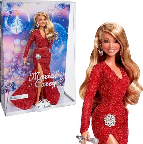 Amazon.com: Barbie Signature Doll, Mariah Carey Holiday Collectible in Red Glitter Gown with Silvery Accessories : Toys & Games Mariah Carey Christmas, Real Life Baby Dolls, Barbie Signature, Kids Toys For Boys, Christmas Barbie, Newborn Baby Dolls, Beautiful Barbie Dolls, Red Gowns, Vintage Barbie Dolls