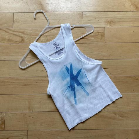 Cyanotype Tank Top, Sunprint Shirt, Cyanotype Tshirt, Cyanotype Shirt, Cyanotype Clothing, Diy Shirt Printing, Sun Prints, Star Shirt, Diy Shirt