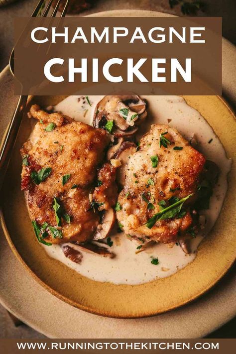 Chicken Champagne Recipes, Champagne Chicken Recipe, Champagne Chicken, Creamy Mustard Sauce, Fancy Dinner Recipes, Pecan Chicken, Fine Dining Recipes, Gourmet Chef, Winner Winner