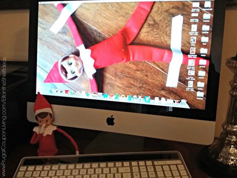 Elf Gets Stuck in the Computer - Easy Daily Elf on the Shelf Ideas and FREE Printable Notes on Frugal Coupon Living. Pictures Of Elves, Elf Notes, Dollar Diy, Easy Elf, Daily Ideas, The Elf On The Shelf, Amazing Crafts, Printable Notes, Elf Doll