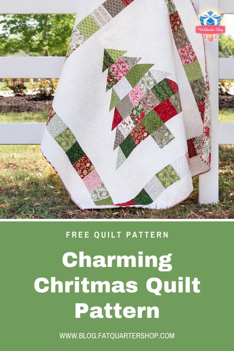 Christmas Tree Quilt Pattern, Tree Quilt Block, Tree Quilt Pattern, Charm Pack Quilt Patterns, Christmas Quilting Projects, Charm Square Quilt, Christmas Quilt Blocks, Charm Pack Quilt, Christmas Tree Quilt