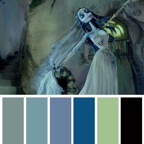 Corpse Bride Colors, Tim Burton Colour Palette, Tim Burton Color Palette, Corpse Bride Color Palette, Nightmare Before Christmas Color Palette, Avatar Color Palette, Zombie Color Palette, Horror Color Palette, Rgb Palette