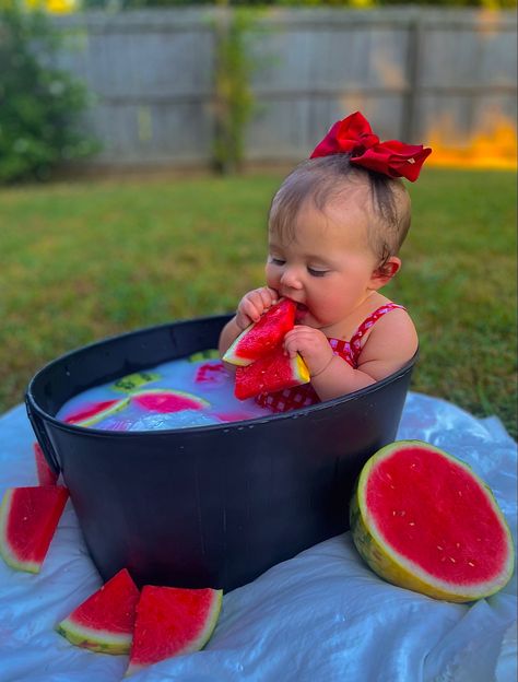 Watermelon Milk Bath Photoshoot, Watermelon Baby Pictures, Watermelon 6 Month Pictures, Watermelon Baby Photoshoot, Baby Boy Watermelon Photoshoot, Watermelon Photo Shoot Baby, Toddler Watermelon Photoshoot, Watermelon Photo Shoot, Watermelon Shoot