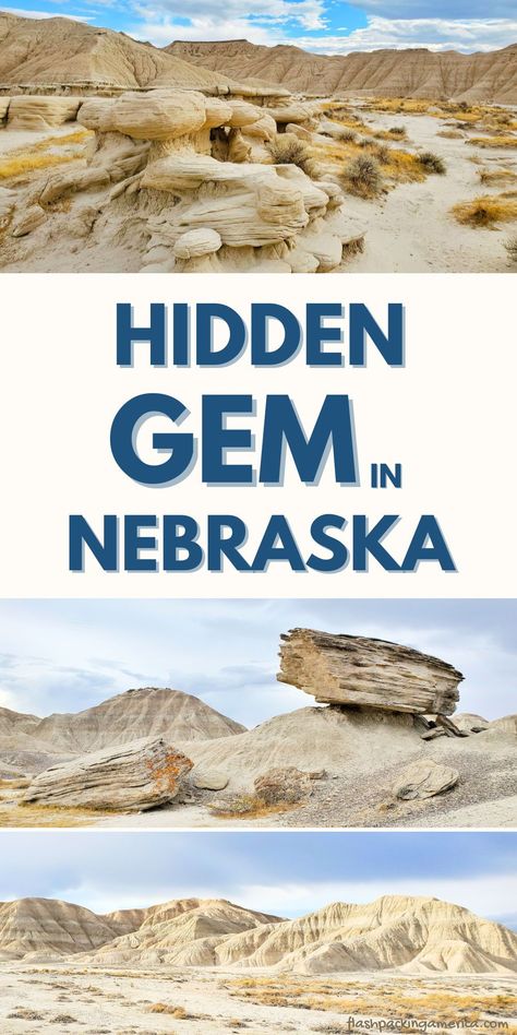 nebraska travel. things to do in nebraska. nebraska hikes, hiking trail. toadstool geologic park. oglala national grassland. great plains. midwest road trip ideas. if you're doing a national park road trip out west from the east to south dakota or wyoming, you can loop back around and go through nebraska to here! or do as a trip from lincoln nebraska or omaha. hidden gems. nebraska badlands. hoodoos. trails Things To Do In Nebraska, Ogallala Nebraska, Road Trip Out West, Yellowstone Vacation Planning, Nebraska Travel, Travel Nebraska, South Dakota Road Trip, Devils Tower National Monument, Midwest Road Trip