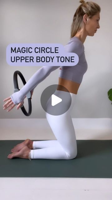 Gemma Folkard | Shape Pilates on Instagram: "UPPER BODY WITH THE MAGIC CIRCLE ⭕️  It’s been a while since I used the circle in class. I try to keep mostly prop free to make it easy and accessible for people…but…this little piece is the ONE for finding those tiny details.  🖐🏽 Try pushing into the outer edge of the hand to feel the muscles all the way under the arms up to the shoulder blades. You can use this approach when the circle is between the thighs too. 🤌🏼 Happy exploring! • • • #magiccirclepilates #pilates #pilates #pilatesprops #pilatesinstructor #upperbodyworkout #upperbodypilates #toned #tonedarms #upperback #backworkout #posture #posturecorrection #posteriorchain #bingowings #triceps #tricepsworkout #pilatesringworkout #pilatesexercises #pilatesworkout" Pilates Ring Exercises For Beginners, Magic Circle Workout, Pilates Circle Ring Exercises, Pilates Arms, Magic Circle Pilates, Pilates Ring Exercises, Pilates Circle, Rings Workout, The Magic Circle