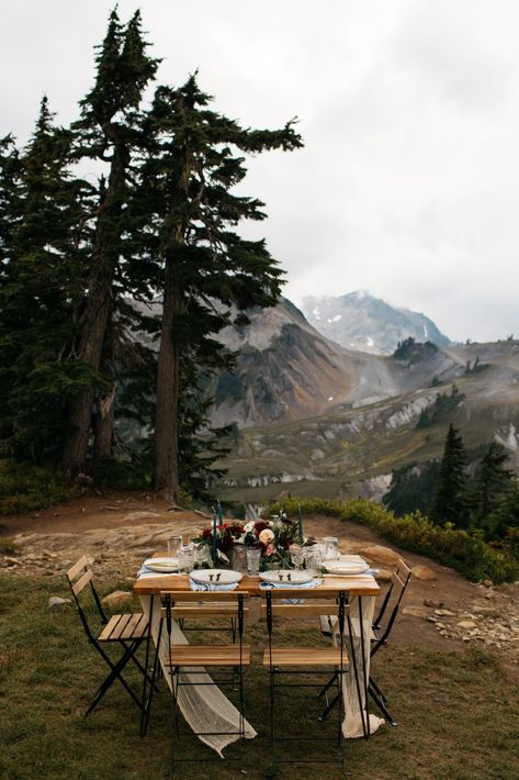 Elopement Dinner, Fall Elopement, Dinner Setting, Mt Baker, Decor Color Schemes, Dinner Table Decor, National Park Wedding, Wedding Day Inspiration, Wedding Decor Inspiration