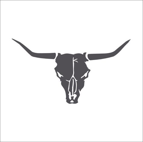 Longhorn Svg, Skull Template, Skull Silhouette, Mad Face, Longhorn Steer, Bleach Shirt, Longhorn Skull, Bull Tattoos, Skull Decal