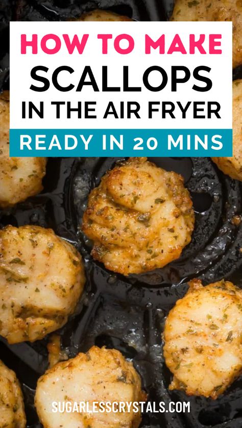 Enjoy a delicious seafood dinner with these easy air fryer scallops ready in just 10 minutes. Coated in a flavorful blend of parmesan cheese and seasonings, these tender morsels are perfect for any night of the week. This recipe teaches you how to make scallops in the air fryer, ensuring crispy edges and a buttery interior every time. Whether you’re using fresh or frozen scallops in air fryer, you’ll impress your family with this gourmet dish made simple. Scallops In Air Fryer, Air Fryer Pork Chops Boneless, Air Frying Chicken, Salmon Recipes Air Fryer, French Fries Air Fryer, Air Fryer Scallops, Air Fryer Salmon Recipes, Pork Chops Boneless, How To Make Scallops